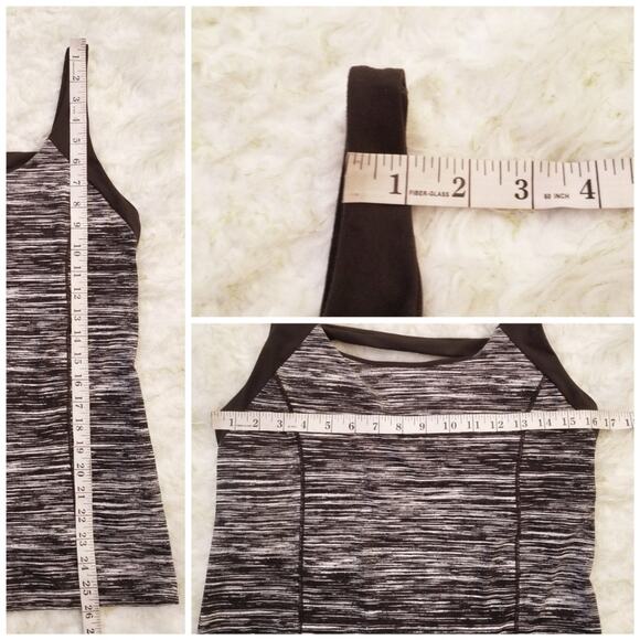 Black White Tank Top Victoria's Secret VSX Size L Space Dye Stretch Sleeveless - Picture 6 of 10
